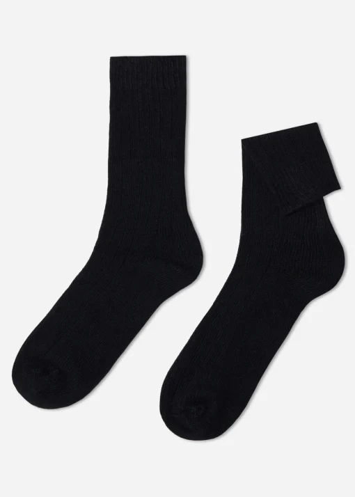 Calcetines de Canalé de Hombre con Lana y Cashmere